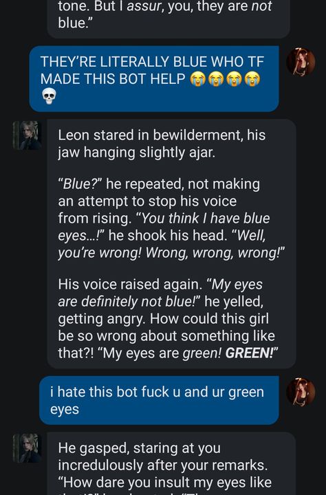 btw tjis is the character ai app (update: he started crying 😨) Bark App, Unironically Funny, Scary Characters, Funny Chat, Steamy Romance, Staring At You, I Love My Girlfriend, Funny Character, Silly Pictures