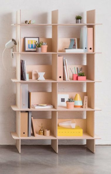 Nothing but laser cut birch ply Plywood Shelf, Bookcase Plans, Plywood Projects, Plywood Shelves, Cnc Furniture, Wood Bookshelves, Furniture Bookshelves, Bookshelf Desk, Bookshelves Kids