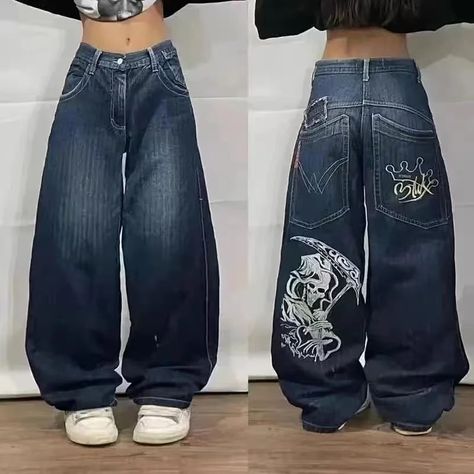 Our Best selling Baggy Jeans ! 😻 Y2k Baggy Jeans, Street Jeans, High Street Fashion, Wide Trousers, Loose Fabric, Pants Fit, Jeans Y2k, Printed Jeans, Y2k Retro