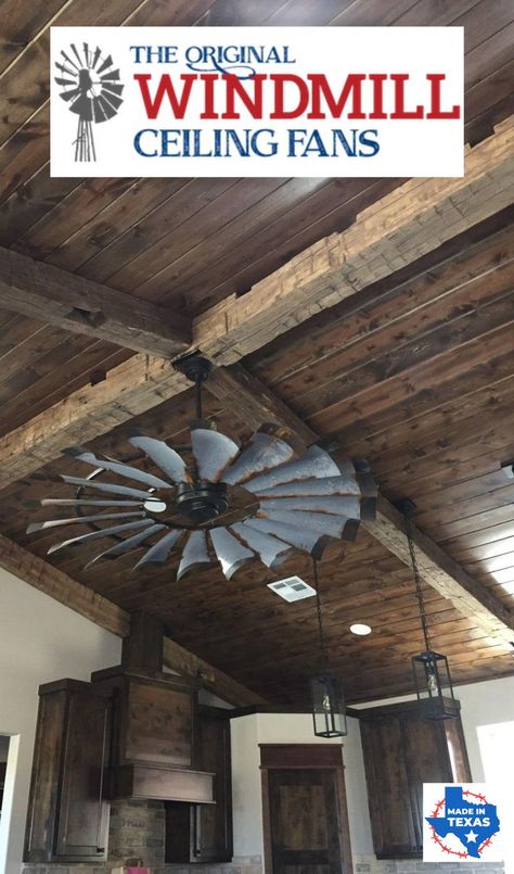 The gorgeous vaulted ceiling needs help to keep the entire room cooler. This very large handcrafted custom finish with painted tips and motor is a show stopper. Matching fixtures, plumbing, wall paint, home decor, and more. WOW! They do it all. Windmill Ceiling Fans are handcrafted one-of-a-kind fans made in Texas, USA. Sizes range from 46" - 96"

Windmill Ceiling Fan. Made in Texas. Handcrafted Custom Ceiling Fan. Windmill Ceiling Fan Living Rooms, Ceiling Fans For High Ceilings Farmhouse, Patio Cover Ceiling Fan, Farmhouse Windmill Ceiling Fan, Windmill Fan Ceilings, Windmill Light Fixture, Windmill Ceiling Fan Farmhouse, Ceiling Fans With Light Living Room Farmhouse, Extra Large Ceiling Fans