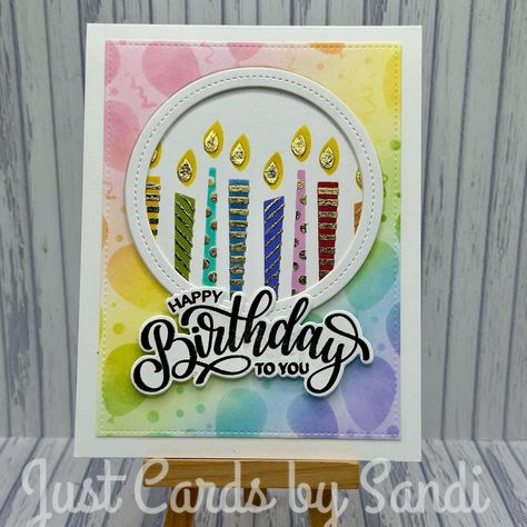 Inspired by Mindy Eggen. Layered candles stencil with duo gel and gold foil. Circle shaker dies and Birthday Sparkle greeting. Panel from my stash. ML 1 and On the Inside - Birthday for inside of card. #ginakdesigns #ginakdesignsstencils #ginakdesignsstamps #duogel #fancyfoil #inkblending #masterlayouts #cardmaker #cardmakersforkindness #cardmakersofinstagram #handmadecards #handmadecardsarethebest #handmadecardsofinstagram #handmadecardsoftheday #debrahwarner Shaker Birthday Cards, Layered Candles, Birthday Candle Card, Jennifer Mcguire, Candle Cards, Easy Diy Gifts, Card Maker, Homemade Cards, Gold Foil