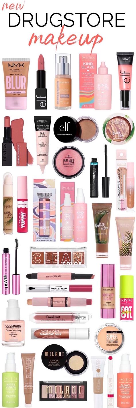 From dewy glow drops and primers to creamy concealers and bronzers, here’s a roundup of all the exciting NEW drugstore makeup releases for 2023 you need to check out! Best Drugstore Highlighter, Makeup Preppy, Drugstore Highlighter, Best Cheap Makeup, Glow Drops, Light Contouring, Gel Primer, Makeup Chair, Best Drugstore Makeup