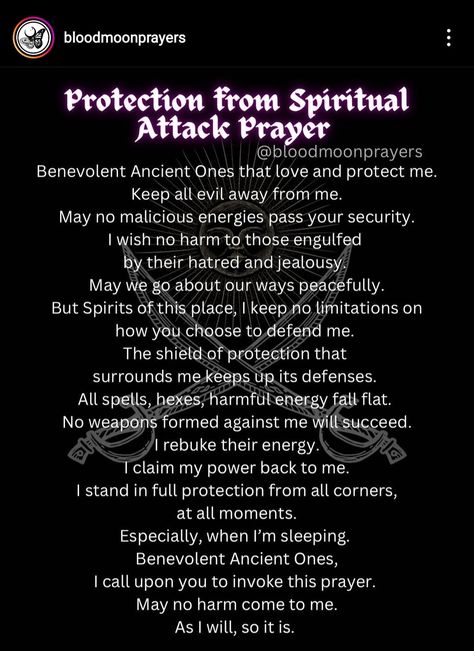 Protection Affirmation Witchcraft, Black Magic Reversal Spell, Spiritual Protection Quotes, Wiccan Prayers Protection, Protection From Jealousy Spell, Protection Prayer Spiritual, Sage Prayer, Evil Eye Quotes, Spell Journal