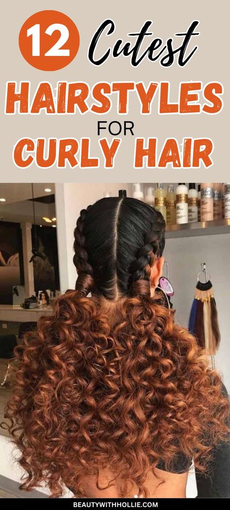 12 Cutest Curly Hair Cuts & Hairstyles Easy Hairstyles For Long Thick Curly Hair, Medium Hair Styles For Women Curly, Diy Curly Hair Updo Easy, Easy Braided Hairstyles Curly Hair, Curly Hair Braids Styles Natural, How To Style Mid Length Curly Hair, Curly Hairstyles Elegance, Curly Messy Bun Hairstyles, Holiday Hairstyles Curly Hair