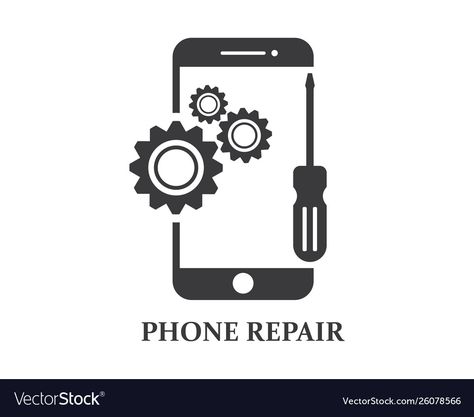 Mobile Repairing Logo, Phone Store Logo, Phone Repair Logo, Phone Logo Design, Service Hp, Mobile Shop Design, Business Card Icons, Phone Vector, Computer Logo