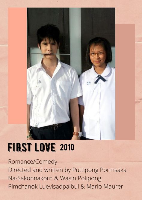 #8 First Love. Also known as 'Crazy Little Thing Called Love' is the best high school movie of Asian people, am I right? Yes hehe. First Love Thai Movie, Crazy Little Thing Called Love Thailand, A Little Thing Called First Love, High School Movies, Mario Maurer, High School Love, Movies To Watch Teenagers, Cute Romance, Romance Comedy