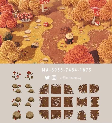 Cottagecore Animal Crossing, Fall Cottagecore, Motif Acnl, Cottagecore Fall, Acnh Cottagecore, Forest Designs, Fall Cottage, Autumn Animals, Cozy Gaming