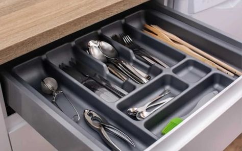 In the realm of kitchen organization, it's the small things that can make a significant difference. One such humble yet indispensable kitchen accessory is the cutlery tray. Often overlooked, this simple compartmentalized tray has the magical power to transform chaotic kitchen drawers into tidy havens of culinary bliss. Stationary Storage, Drawer Organization, Cutlery Storage, Kitchen Trolley, Kitchen Drawer Organization, Kitchen Baskets, Cutlery Tray, Kitchen Cutlery, Kitchen Drawer