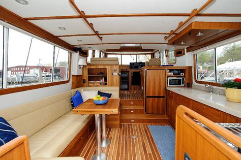 Nordic Tug 39: Designed for a Carefree Life Aboard « YachtWorld UK Boat House Interior, Boat Interior, Castle House, Tug Boats, Catamaran, House Boat, Boating, Boats, Sailing