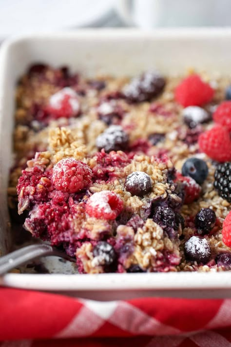 Overnight Baked Oatmeal Recipes, Vegan Tofu Bacon, Marinate Recipe, Mocha Creamer Recipe, Mixed Berry Oatmeal, Overnight Baked Oatmeal, Berry Oatmeal Bake, Berry Baked Oatmeal, Tofu Bacon