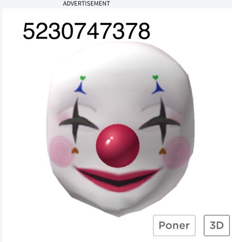 Roblox Clown Outfit Codes, Misfits High, Bloxburg Halloween, Clown Outfit, Mine Mine Mine, Clown Accessories, Mask For Halloween, Monster Hat, Code Roblox