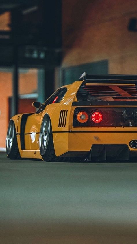 Ferrari F40 Wallpapers, F40 Wallpaper, Cool Car Pictures, Yellow Car, Ferrari F40, Street Racing Cars, Ferrari Car, Engine 2, Tuner Cars