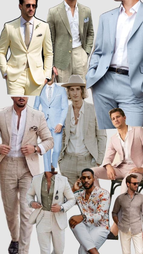 Semiformal Outfits For Men, Guy Tea Party Outfit, Men's Suit Summer Wedding, Spanish Wedding Guest Outfit Men, Mens Horse Races Outfit, Hawaii Wedding Guest Outfit Men, Men Garden Wedding Outfit, Male Garden Party Outfit, Men Summer Wedding Guest