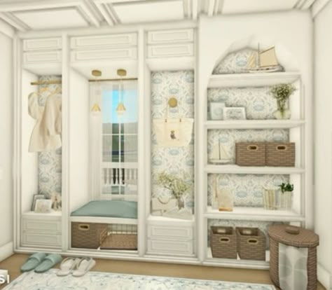 Coastal Homes Bloxburg, Coastal Paintings Bloxburg, Bloxburg Boho Room Ideas, Bloxburg Chill Room, Coastal Living Room Ideas Bloxburg, Bloxburg Bay Window Ideas, Blox Burg Mansion Layout, Bloxburg Material Ideas, House Color Bloxburg