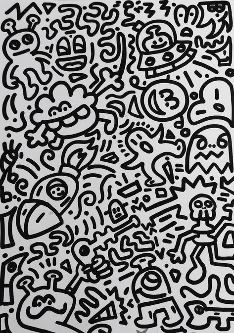 Black And White Doodle Wallpaper, Doodle On Wall Ideas, Doodle Art Graphic Design, Graffiti Line Art, Doddleoddle Art Wallpaper, Graffiti Art Black And White, Black And White Doodles Simple, Mr Doodle Art, Black And White Graffiti Art