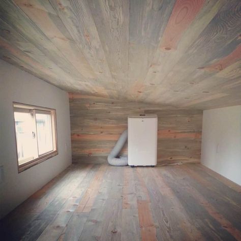 Nearly finished white walls! (birch plywood, painting and window trim) Painting Plywood, Plywood Wall Paneling, Minwax Colors, Loft Ceiling, Wall Stains, Finished Plywood, Geometric Living Room, Plank Ceiling, Plywood Walls