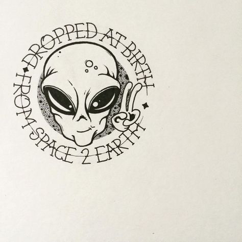 I draw things 👽 #drawing #alien Kunst Tattoos, Alien Tattoo, Arte Alien, Geniale Tattoos, Desenho Tattoo, Arte Inspo, Wow Art, Future Tattoos, Flash Tattoo