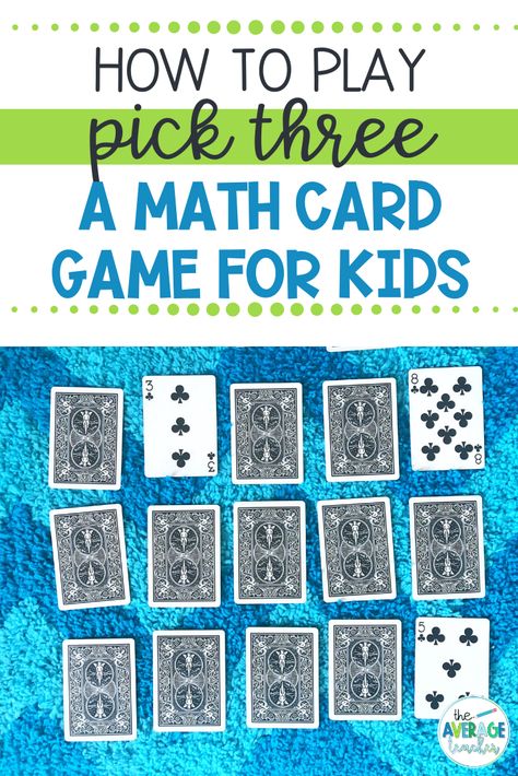 How to play this easy math game using playing cards - easy math card games for kids! Math Games Grade 2 And 3, Math Outside Activities, Math Activities Elementary 2nd Grade, Math Card Games Middle School, Math Headbands Game, 1st Grade Math Games Activities, Maths Tutoring Ideas, Math Games With Playing Cards, Math Card Games For 3rd Grade