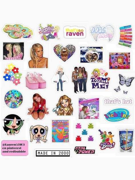 Good Stickers, Y2k Stickers, Preppy Stickers, Scrapbook Printing, Summer Scrapbook, Hydroflask Stickers, Stickers Laptop, Diary Ideas, Stickers Cute