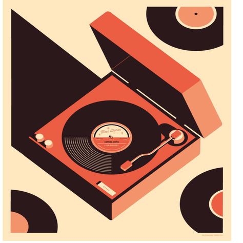 Vinyl Player, 카드 디자인, Personalised Prints, Portrait Frame, Retro Illustration, Record Player, Wall Poster, 로고 디자인, Retro Art