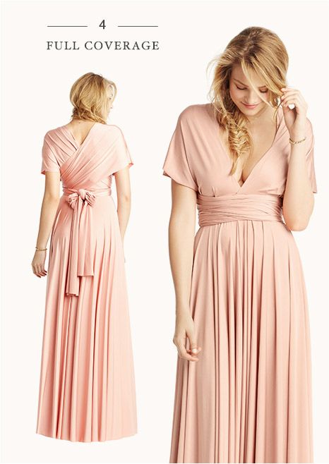 Convertible Bridesmaid Dress Styles | B-Inspired | BHLDN Infinity Dress With Sleeves, Convertible Bridesmaid Dress Styles, How To Tie Infinity Dress, Convertible Dress Styles, Infinity Dress Ways To Wear, Infinity Dress Styles, Infinity Wrap Dresses, Multiway Bridesmaid Dress, Infinity Dress Bridesmaid