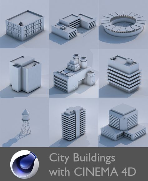 Low Poly City Building Collection - 3DOcean Item for Sale Low Poly Building, Fun Apartment, Low Poly City, Circular Buildings, Minecraft Modern, Cinema 4d Tutorial, City Hospital, 3d Architecture, City Model