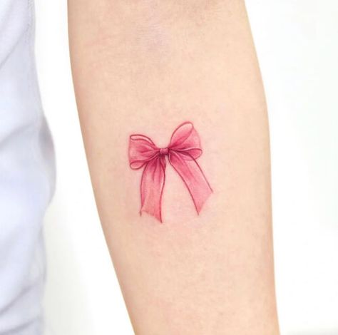 Pink Ribbon Finger Tattoo, Ribbon Tattoo Designs For Women, Thigh Bow Tattoo Women, Tattoo For Fashion Designer, Bow Tattoo Designs Ribbon, Ribbon Tattoos Bow, Tiny Bow Tattoo, Bow Tattoos For Women, Pink Tattoo Ideas