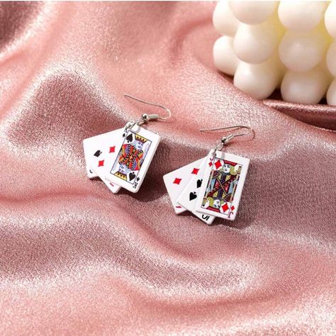 Shine Bright With These Unique Poker Card Shaped Earrings! Metals: Iron Alloy Fashion Style Water Drop Care Instructions: Please Remember To, When Possible, Use A Jewelry Protectant Spray For Maintenance. Store It Properly! < This One Is Very Important! Keep It Dry Sometimes, Give It A Break :) And, Besides That, Please Enjoy Them! Fast Shipping! Card Earrings, Ace Card, Classic Earrings, Estilo Punk, Poker Cards, Party Earrings, Playing Card, Blackjack, Cool Costumes