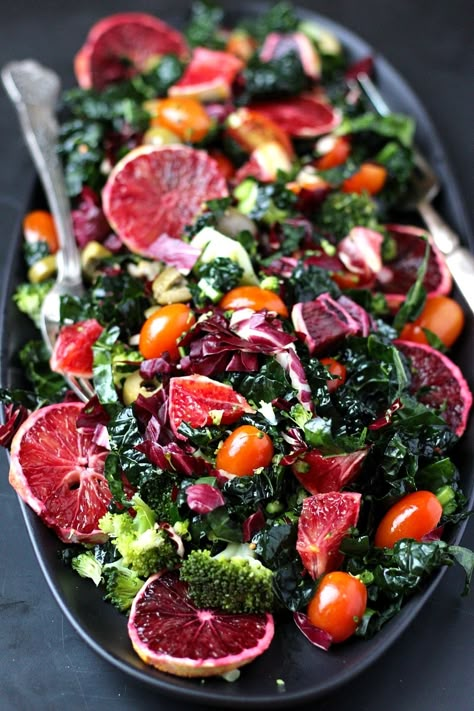 Winter Retreat, Kale Salad, Healthy Salads, Blood Orange, Sweet Potatoes, Delicious Salads, Couscous, Recipe Box, Soup And Salad