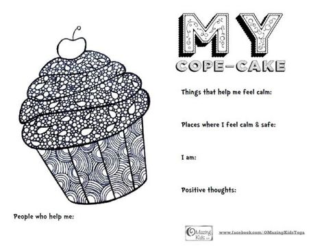 My Cope-Cake - free printable from OMazing Kids Coping Skills Therapy Activity, Coping Skills Elementary, Coping Skills Arts And Crafts, Birthday Therapy Activities, Coping Skills Group Activities, Expressive Therapy Activities, Coping Skills Worksheets For Kids, Drawing Therapy Activities, Coping Skills Activity For Kids