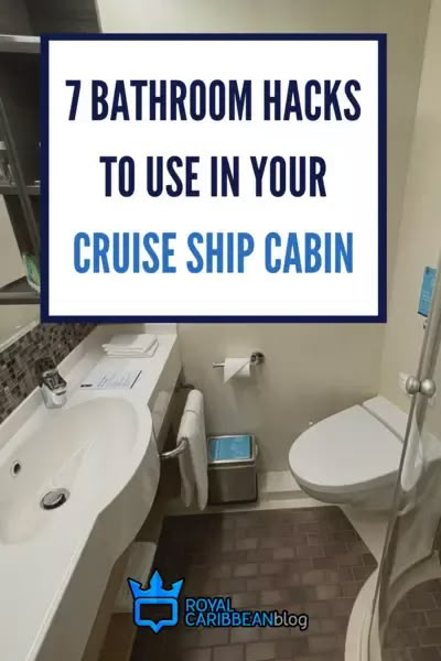 7 bathroom hacks to use in your cruise ship cabin | Royal Caribbean Blog Cruise Ship Bathroom, Royal Caribbean Cruise Tips, Ship Bathroom, Plane Tips, Ship Cabin, Alaska Travel Cruise, Cruise Hacks, Cruise Rooms, Cruise Tips Royal Caribbean