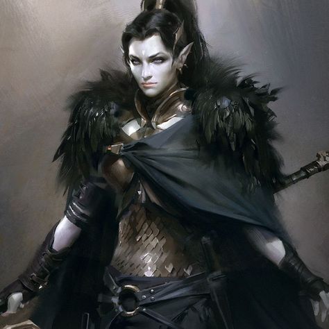 Mroczny Elf, Shadar Kai, Barbarian Warrior, Elf Warrior, Female Elf, Heroic Fantasy, Dungeons And Dragons Characters, Dark Elf, High Fantasy