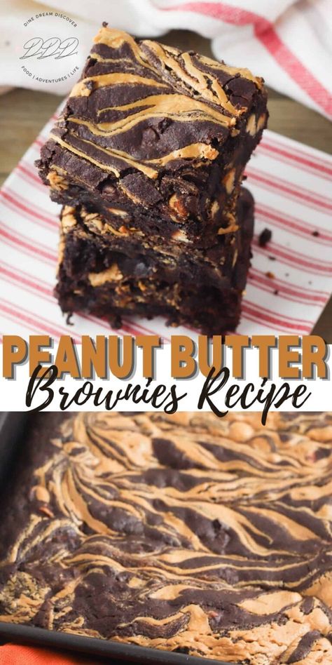 Peanut Butter Brownies Recipe, Butter Brownies, Peanut Butter Brownies, Brownies Recipe, 4 Ingredient, Brownie Mix, Chocolate Peanut Butter, Brownies, Peanut Butter