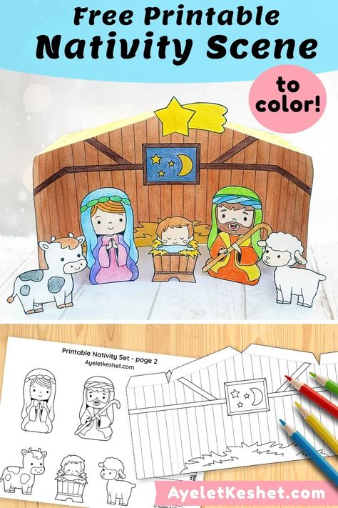 Nativity Coloring Pages Printables Free, Free Nativity Coloring Pages, Diy Nativity Set, Printable Nativity Scene, Nativity Activities, Nativity Printables, Printable Nativity, Nativity Activity, Nativity Scene Crafts