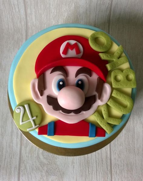 Simple Mario Cake, Mario Cake Ideas, Super Smash Bros Party, Cake Ideas Simple, Nintendo Cake, Healthy Birthday Cakes, Mario Birthday Cake, Mario Bros Cake, Super Mario Cake