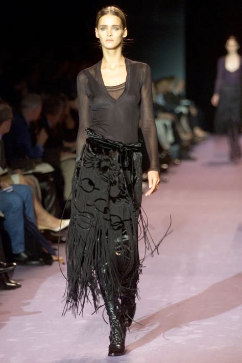 one of my favorites (if not my favorite) collections Velvet Fringe, 2010s Fashion, 00s Fashion, Dress Trims, Fringe Skirt, Velvet Skirt, Denim Style, Peasant Dress, Fashion Weeks