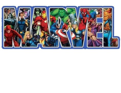 Marvel Sublimation Designs, Marvel Pasta, Avengers Cupcakes Toppers, Avengers Party Decorations, Avenger Cupcakes, Superhero Alphabet, Sublimacion Ideas, Avengers Party, Marvel Logo