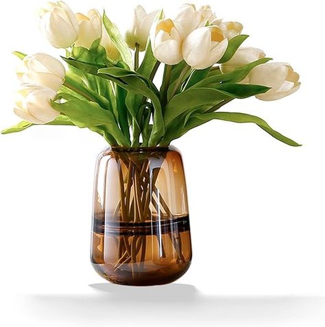 Amazon.com: Rxcvkmw Modern Minimalist vase, Crystal Glass vase, vase, Flower vase, Dried Flower vase（Amber） : Home & Kitchen Office Gifts For Christmas, Kitchen Dining And Living Room, Amber Vase, Dried Flower Vase, Minimalist Vase, Vase Blue, Greenhouse Wedding, Dining And Living Room, Colorful Home