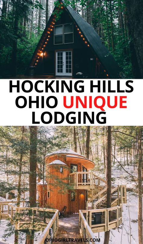 Hocking Hills Ohio Cabins, Hocking Hills Wedding, Hocking Hills Cabins, Ohio Destinations, Hocking Hills Ohio, Ohio Girls, Glass Cabin, Treehouse Cabins, Girls Trips