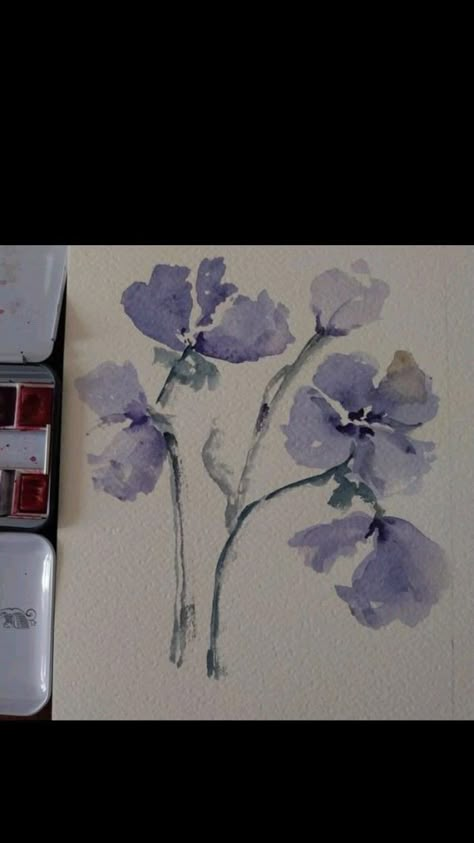 Beginner Flower Painting, Aesthetic Watercolor Art, Colour Painting, Watercolor Flower Art, Arte Sketchbook, Art Inspiration Painting, Giza, Painting Inspo, Art Drawings Sketches Simple