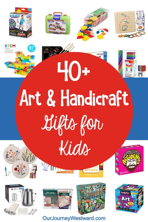 40+ Art and Handicraft Gifts That Kids Will Love - Our Journey Westward Homeschool Gifts, Homeschool Encouragement, Hand Crafts For Kids, Kid Art, Homeschool Planner, Homeschool Art, Charlotte Mason, Artists For Kids, Homeschool Organization