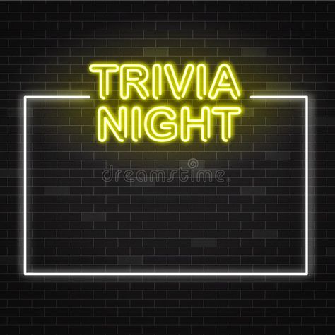 Trivia night yellow neon sign in white frame on dark brick wall background with #Sponsored , #Affiliate, #AD, #yellow, #Trivia, #night, #neon Trivia Background, Dark Brick Wall, Yellow Neon Sign, Brick Wall Background, Yellow Neon, Night Background, Trivia Night, Theme Background, Wall Background