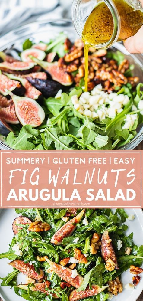 Fig Salad Recipes, Fig Salad, Fig Recipes, Walnut Salad, Arugula Salad, Summer Salad, Healthy Salad Recipes, Frappe, Arugula