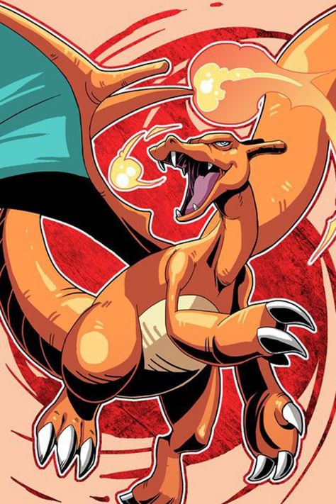 Shiny Charizard, Charmeleon Pokemon, Pokemon Official Art, Pokemon Official, Pokemon Starters, Wallpaper Colorful, Original Pokemon, Pokemon Coloring, Wallpaper Android