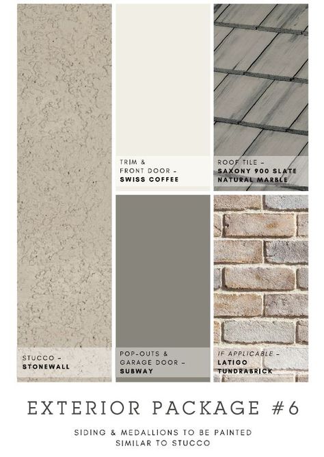 Brick Stucco Color Combinations, Greige Windows Exterior, Greige Brick House Exterior, Tan Stucco Exterior Color Schemes, Stucco And Stone Exterior Color Schemes, Brick And Stucco Exterior Houses, Greige House Exteriors, Tan Brick House Exterior Color Schemes, Gray Brick House Exterior