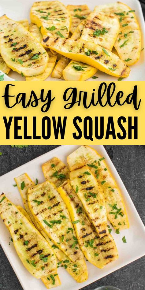 Grilled Yellow Squash, Crookneck Squash Recipes, Cooking Yellow Squash, Easy Smoker Recipes, Grilling Recipes Pork, Grilled Squash, Grilled Chicken Recipes Easy, Grilled Vegetable Recipes, Grilled Beef Recipes