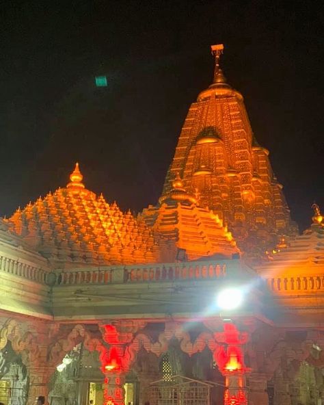 Amazing Night view of the Golden Temple of Ambaji.  #ambaji #ambajitemple #travel #gujarat #tourism #travelphotography #danta #ambajimandir #ambemata #touristguide Ambaji Temple, Gujarat Tourism, Gujarat Temple, Golden Temple, Tourist Guide, Devi Durga, Night View, Photo Art Gallery, The Golden