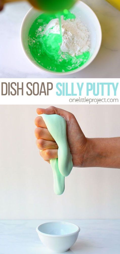 Homemade Putty, Silly Putty Recipe, Dish Soap Slime, Putty Recipe, Soap Slime, Easy Slime Recipe, Kitchen Ingredients, Diy Slime Recipe, Silly Putty