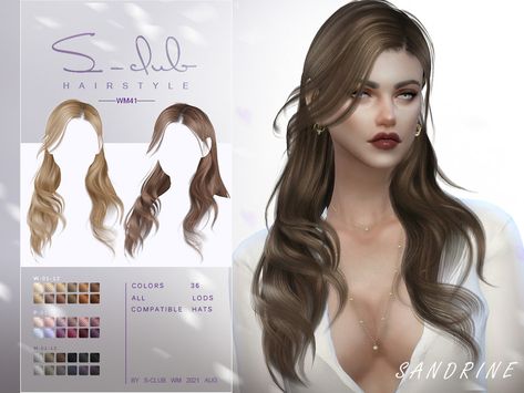 Medium Length Wavy Hair, Sims 4 Tsr, Sims 4 Cas Mods, Pelo Sims, Club Hairstyles, Sims 4 Dresses, The Sims 4 Download, Sims Four, Sims4 Clothes