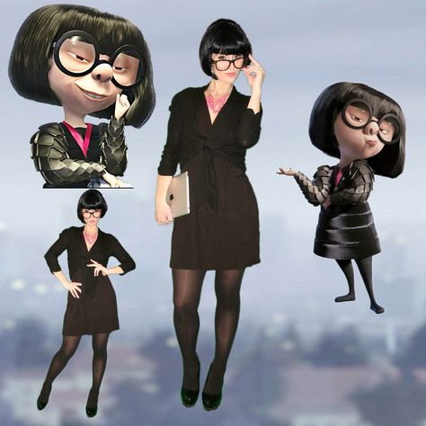 Disneybound as Edna Mode Edna Mode Outfits, Edna Costume Diy, Edna Mode Costume Diy, Edna Mode Halloween Costume, Edna Mode Cosplay, Enda Mode, Edna Cosplay, Edna Costume, Mnsshp 2023